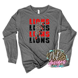 LIONS BOLT RED LONG SLEEVE/SWEATSHIRT