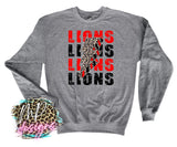 LIONS BOLT RED LONG SLEEVE/SWEATSHIRT