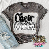 CHOIR MOM BLACK LEOPARD BLEACHED T-SHIRT