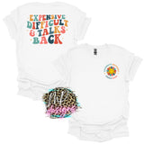 EXPENSIVE DIFFICULT TALKS BACK T-SHIRT