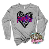 PANTHERS LEOPARD HEART RED LONG SLEEVE/SWEATSHIRT
