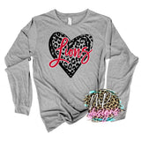 LIONS LEOPARD HEART RED LONG SLEEVE/SWEATSHIRT