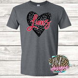 LIONS LEOPARD HEART RED T-SHIRT