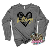 BULLDOGS LEOPARD HEART GOLD LONG SLEEVE/SWEATSHIRT