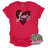 LIONS LEOPARD HEART RED T-SHIRT