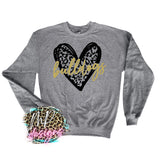 BULLDOGS LEOPARD HEART GOLD LONG SLEEVE/SWEATSHIRT
