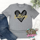 BULLDOGS LEOPARD HEART GOLD T-SHIRT