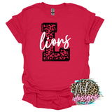 LIONS L LEOPARD RED T-SHIRT