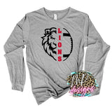 LIONS MASCOT FOOTBALL RED LONG SLEEVE/SWEATSHIRT