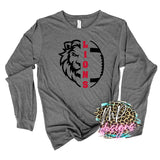 LIONS MASCOT FOOTBALL RED LONG SLEEVE/SWEATSHIRT