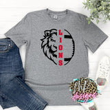 LIONS MASCOT FOOTBALL RED T-SHIRT