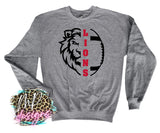 LIONS MASCOT FOOTBALL RED LONG SLEEVE/SWEATSHIRT