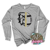 BULLDOGS MASCOT FOOTBALL GOLD LONG SLEEVE/SWEATSHIRT