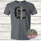 BULLDOGS MASCOT FOOTBALL GOLD T-SHIRT