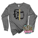 BULLDOGS MASCOT FOOTBALL GOLD LONG SLEEVE/SWEATSHIRT