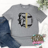 BULLDOGS MASCOT FOOTBALL GOLD T-SHIRT