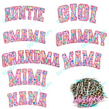 MAMA AND GRANDMA NAMES FAUX EMBROIDERY