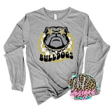 BULLDOGS PREPPY MASCOT GOLD LONG SLEEVE/SWEATSHIRT