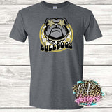 BULLDOGS PREPPY MASCOT GOLD T-SHIRT