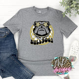 BULLDOGS PREPPY MASCOT GOLD T-SHIRT