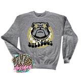 BULLDOGS PREPPY MASCOT GOLD LONG SLEEVE/SWEATSHIRT