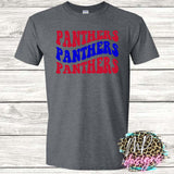 PANTHERS WAVY RETRO RED T-SHIRT