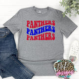 PANTHERS WAVY RETRO RED T-SHIRT