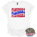 PANTHERS WAVY RETRO RED T-SHIRT
