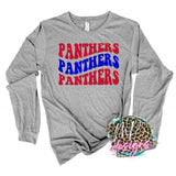 PANTHERS WAVY RETRO RED LONG SLEEVE/SWEATSHIRT