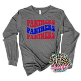 PANTHERS WAVY RETRO RED LONG SLEEVE/SWEATSHIRT