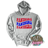 PANTHERS WAVY RETRO RED LONG SLEEVE/SWEATSHIRT