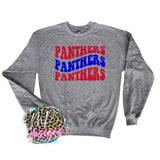 PANTHERS WAVY RETRO RED LONG SLEEVE/SWEATSHIRT