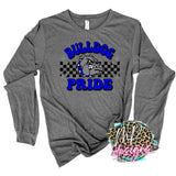 BULLDOG PRIDE CHECKERED ROYAL LONG SLEEVE/SWEATSHIRT
