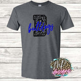 BULLDOGS B LEOPARD ROYAL T-SHIRT