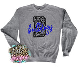 BULLDOGS B LEOPARD ROYAL LONG SLEEVE/SWEATSHIRT