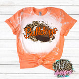 BULLDOGS FOOTBALL LEOPARD BLEACHED T-SHIRT