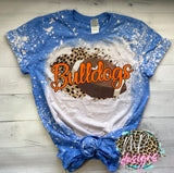 BULLDOGS FOOTBALL LEOPARD BLEACHED T-SHIRT