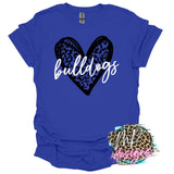 BULLDOGS ROYAL LEOPARD HEART T-SHIRT