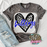 BULLDOGS ROYAL LEOPARD HEART T-SHIRT