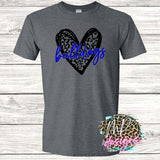 BULLDOGS ROYAL LEOPARD HEART T-SHIRT