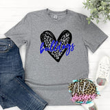 BULLDOGS ROYAL LEOPARD HEART T-SHIRT