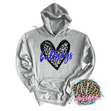 BULLDOGS LEOPARD HEART ROYAL LONG SLEEVE/SWEATSHIRT
