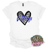 BULLDOGS ROYAL LEOPARD HEART T-SHIRT