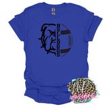 BULLDOGS MASCOT FOOTBALL ROYAL T-SHIRT