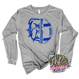BULLDOGS MASCOT FOOTBALL ROYAL LONG SLEEVE/SWEATSHIRT