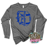BULLDOGS MASCOT FOOTBALL ROYAL LONG SLEEVE/SWEATSHIRT