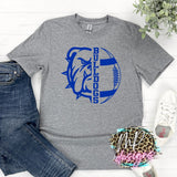 BULLDOGS MASCOT FOOTBALL ROYAL T-SHIRT