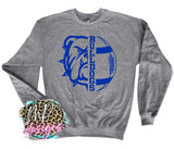 BULLDOGS MASCOT FOOTBALL ROYAL LONG SLEEVE/SWEATSHIRT