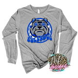BULLDOGS PREPPY MASCOT ROYAL LONG SLEEVE/SWEATSHIRT