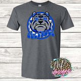 BULLDOGS PREPPY MASCOT ROYAL T-SHIRT